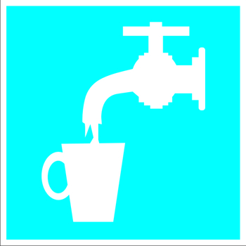 D02 питьевая вода (пленка, 200х200 мм) - Знаки безопасности - Указательные знаки - Магазин Охраны Труда fullBUILD