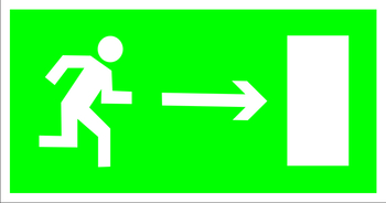 E03 направление к эвакуационному выходу направо (пластик, 300х150 мм) - Знаки безопасности - Эвакуационные знаки - Магазин Охраны Труда fullBUILD