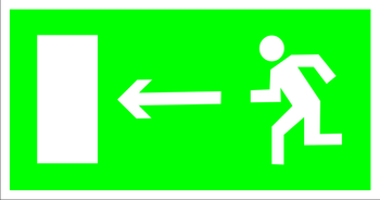 E04 направление к эвакуационному выходу налево (пластик, 300х150 мм) - Знаки безопасности - Эвакуационные знаки - Магазин Охраны Труда fullBUILD