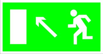 E06 направление к эвакуационному выходу налево вверх (пластик, 300х150 мм) - Знаки безопасности - Эвакуационные знаки - Магазин Охраны Труда fullBUILD