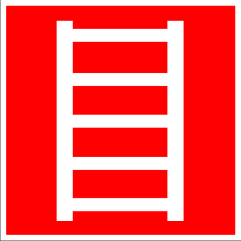 F03 пожарная лестница (пленка, 200х200 мм) - Знаки безопасности - Знаки пожарной безопасности - Магазин Охраны Труда fullBUILD