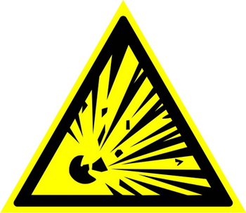 W02 взрывоопасно (пленка, сторона 200 мм) - Знаки безопасности - Предупреждающие знаки - Магазин Охраны Труда fullBUILD